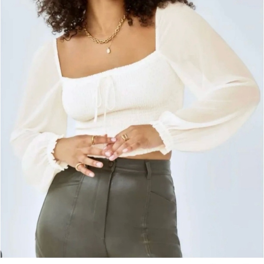 Aritzia Wilfred Saga Blouse in Light Birch XL